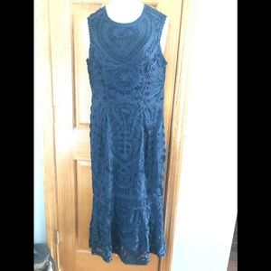 JS Collections Soutache midi dress in navy